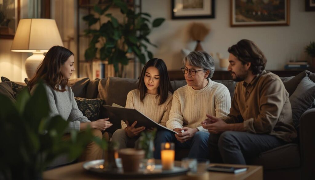 Family planning a simple memorial after cremation