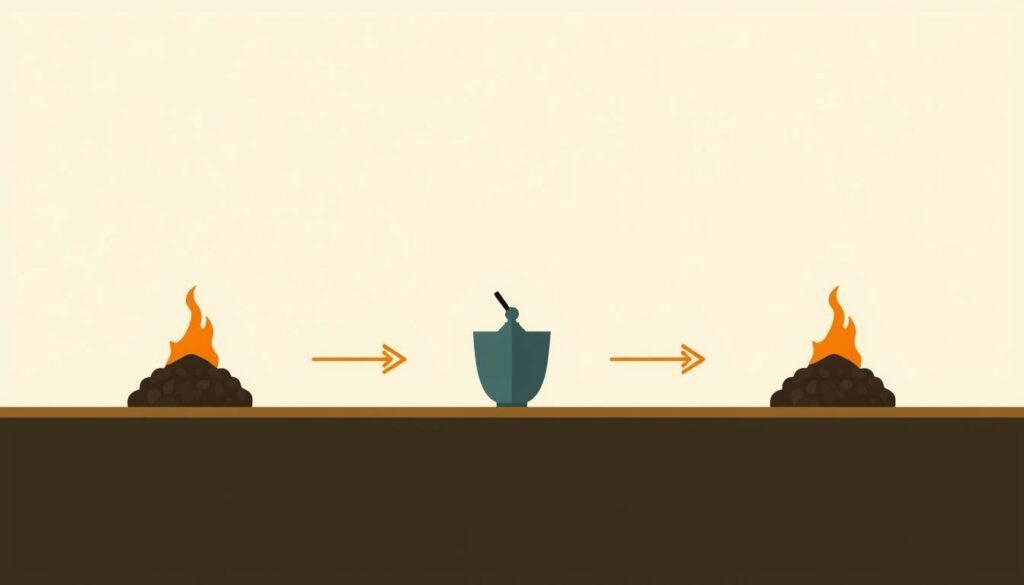 Simple direct cremation process illustration