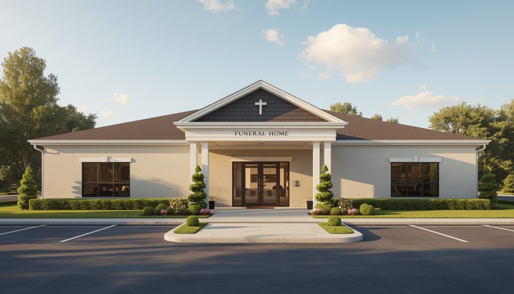 Funeral home where cremation services are arranged